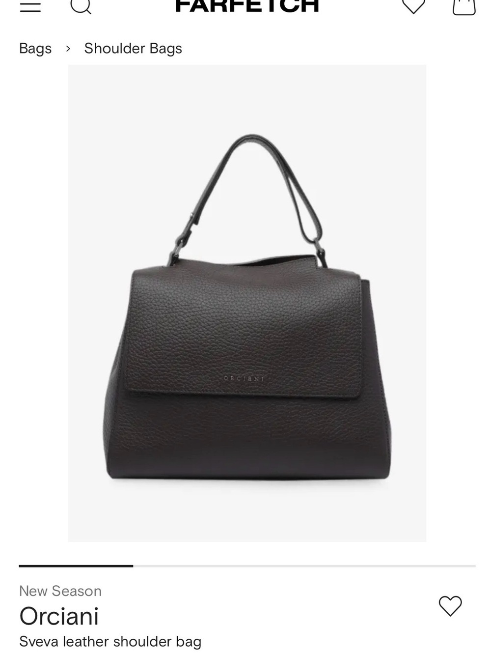 Orciani black Sveva Pebbled Leather Shoulder Bag new $640 this season
